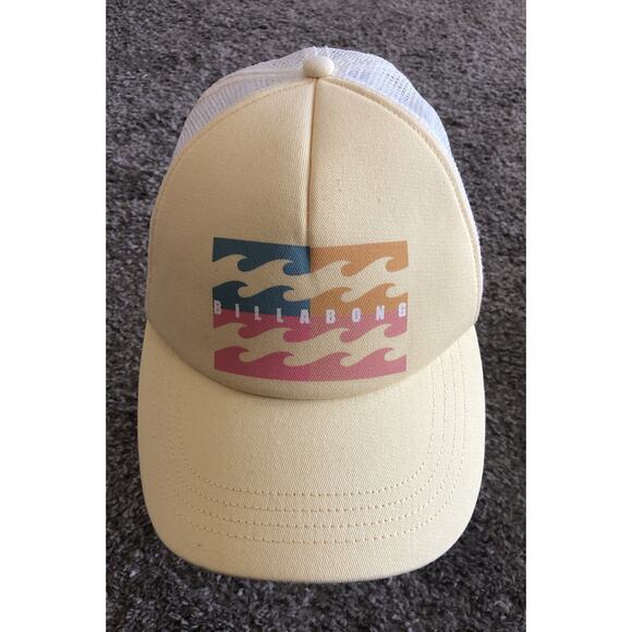 New Billabong Aloha Forever Waves Yellow Womens Trucker Hat Cap - Picture 1 of 9